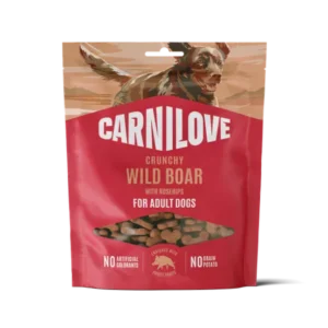 Carnilove Wild Boar with Rosehips Crunchy Snacks, natural grain‑free dog treats with wild boar and rosehips, available at The Lancashire Dog Company