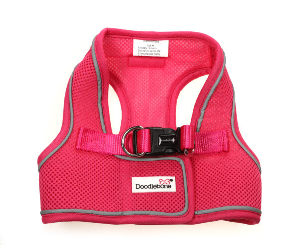 Doodlebone Bright Pink Snappy Step In Dog Harness