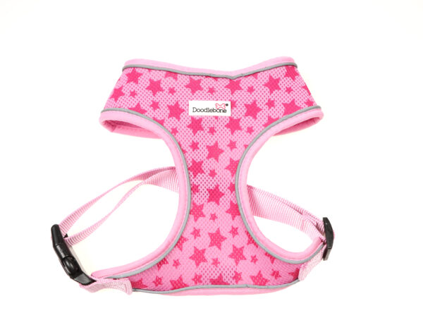 Doodlebone Cherish The Stars Pink Star Airmesh Dog Harness