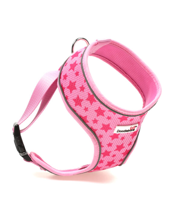 Doodlebone Cherish The Stars Pink Star Airmesh Dog Harness
