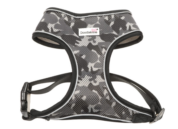 Doodlebone Smokey Camo Grey Camo Print Airmesh Dog Harness