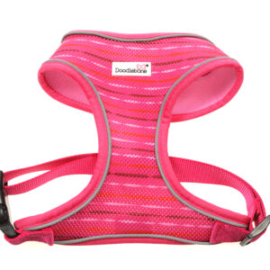 Doodlebone Pink Addiction Pink Stripe Airmesh Dog Harness