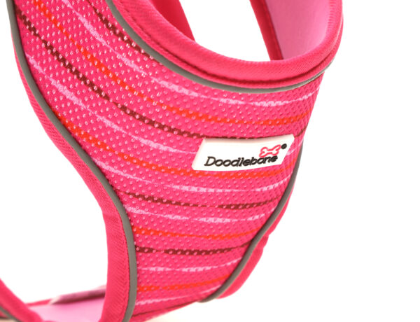 Doodlebone Pink Addiction Pink Stripe Airmesh Dog Harness