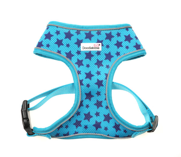 Doodlebone Shoot For The Stars Blue Star Print Airmesh Dog Harness