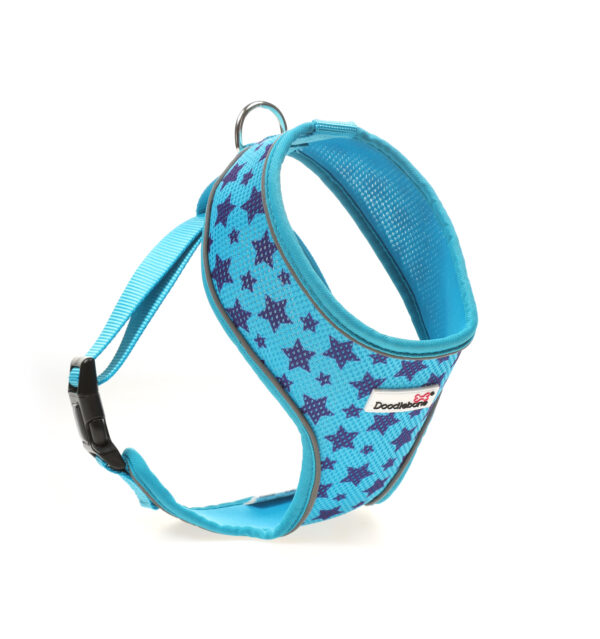 Doodlebone Shoot For The Stars Blue Star Print Airmesh Dog Harness