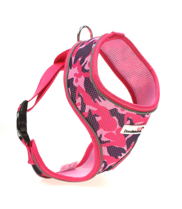 Doodlebone Blushing Camo Pink Camo Print Airmesh Dog Harness