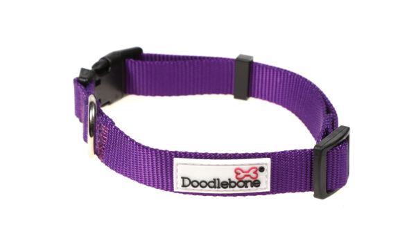 Doodlebone Originals Adjustable Purple Dog Collar