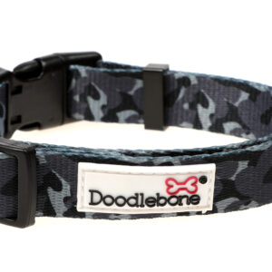 Doodlebone Originals Patterned Adjustable Smokey Camo Grey Camo Dog Collar
