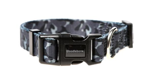 Doodlebone Originals Patterned Adjustable Smokey Camo Grey Camo Dog Collar