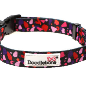 Doodlebone Originals Patterned Adjustable Bubblegum Party Dog Collar