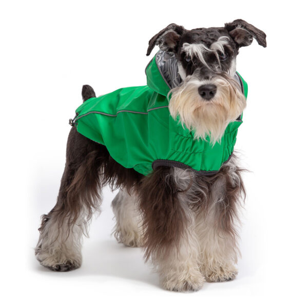 GF PET Green and Tropical Print Waterproof Reversible Raincoat