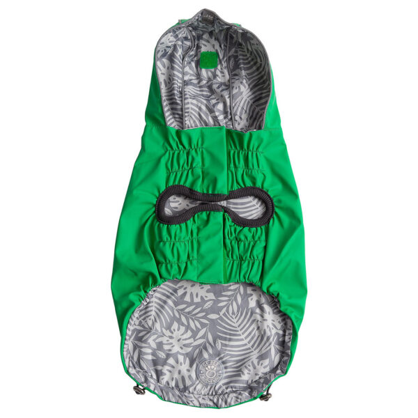 GF PET Green and Tropical Print Waterproof Reversible Raincoat