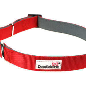 Doodlebone Originals Adjustable Padded Red Dog Collar