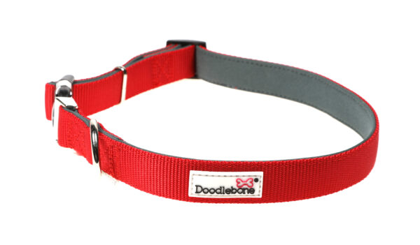 Doodlebone Originals Adjustable Padded Red Dog Collar