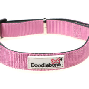 Doodlebone Originals Adjustable Padded Light Pink Dog Collar