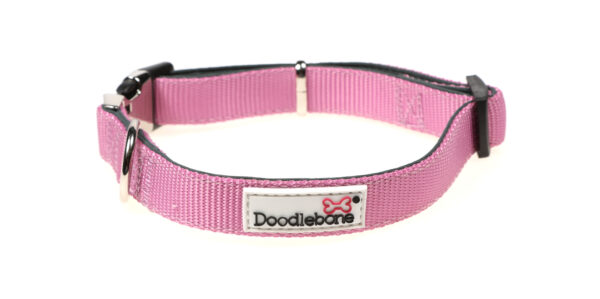 Doodlebone Originals Adjustable Padded Light Pink Dog Collar