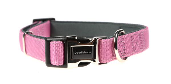 Doodlebone Originals Adjustable Padded Light Pink Dog Collar