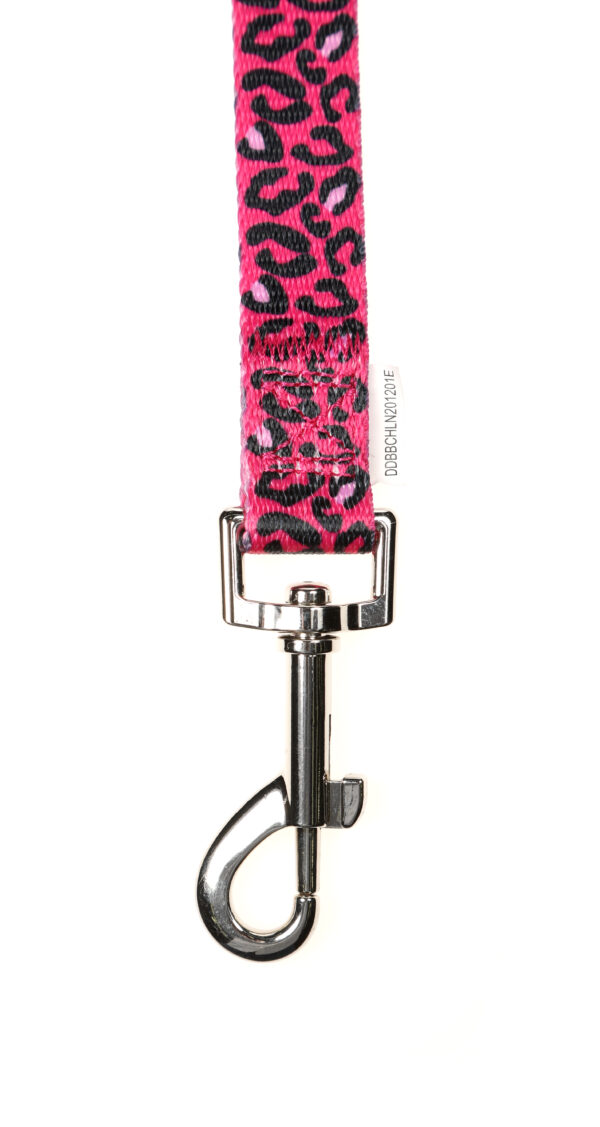 Doodlebone Originals Bright Leopard Pink Leopard Print Dog Lead