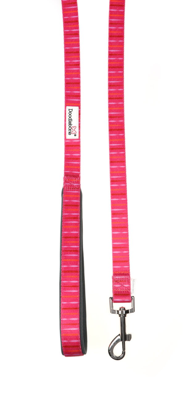 Doodlebone Originals Pink Addiction Pink Striped Dog Lead