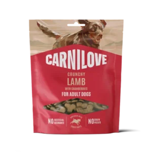 Carnilove Lamb with Cranberries Crunchy Snacks, natural grain‑free dog treats with lamb and cranberries, available at The Lancashire Dog Company