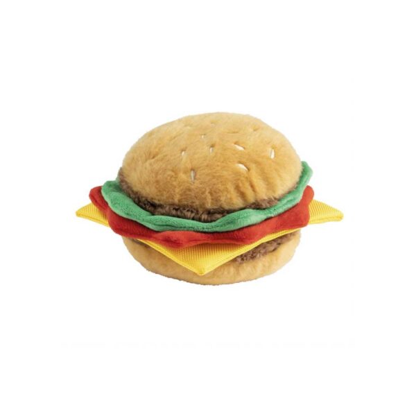 House of Paws Burger Plush Squeaky Dog Toy