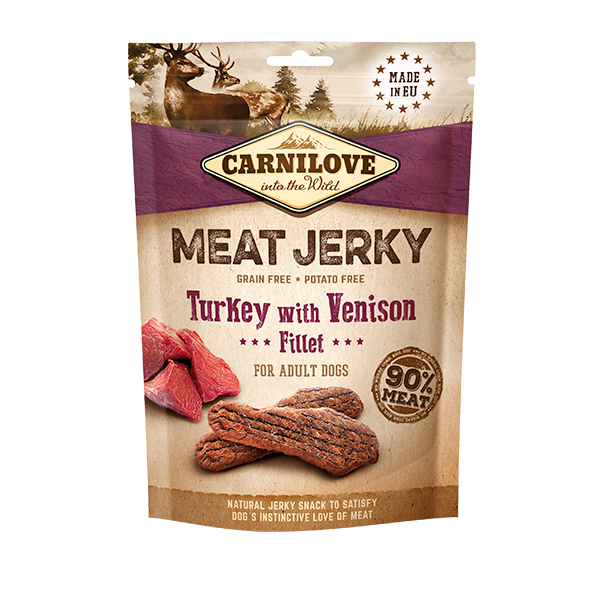 Carnilove Jerky Turkey with Venison Fillet Grain Free Dog Treats