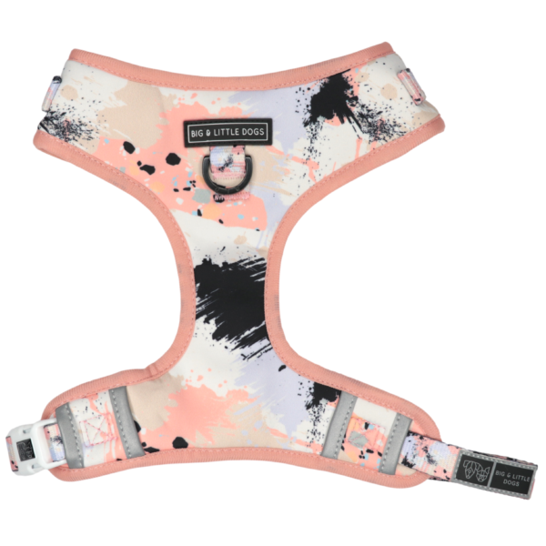 Big & Little Dogs Peach Splatter Terrazzo Adjustable Dog Harness