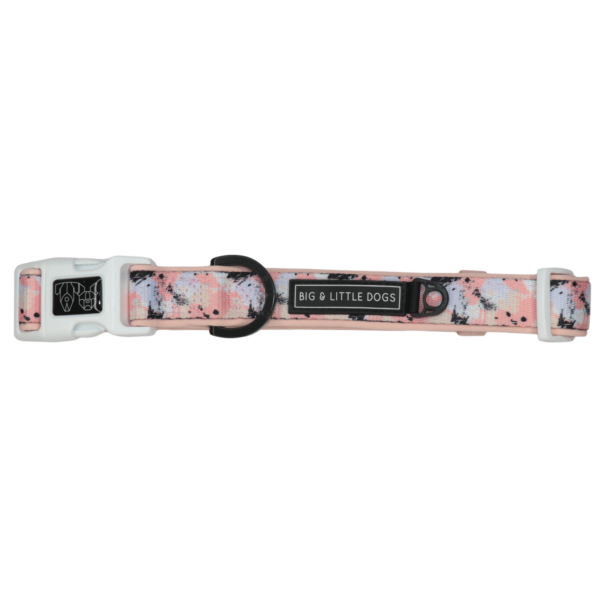 Big & Little Dogs Peach Splatter Terrazzo Dog Collar and Detachable Bow Tie