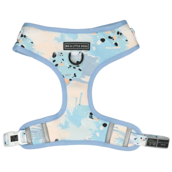 Big & Little Dogs Blue Splatter Terrazzo Adjustable Dog Harness