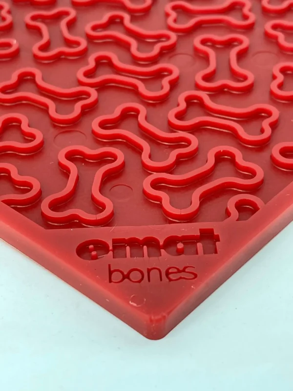 Red SodaPup Bones Design eMat Enrichment Lickmat