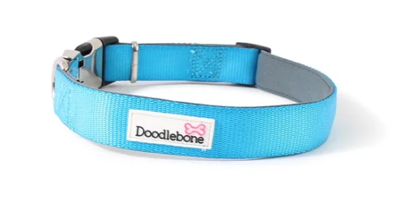 Doodlebone Bold Blue Padded Dog Collar