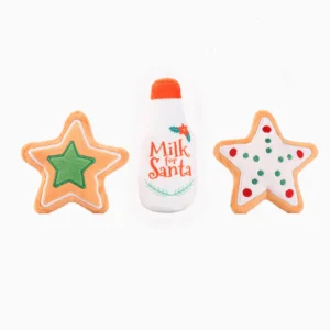 HugSmart Milk & Cookies Christmas Plush Dog Toy