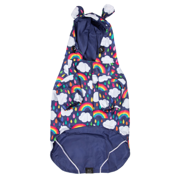 Big & Little Dogs 'Don't Rain on my Parade' Rainbow Print Waterproof Dog Raincoat