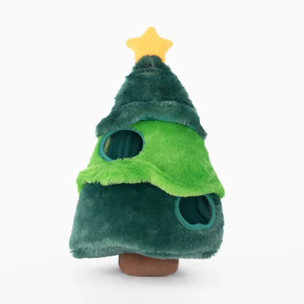 ZippyPaws Holiday Burrow Christmas Tree Interactive Christmas Dog Toy