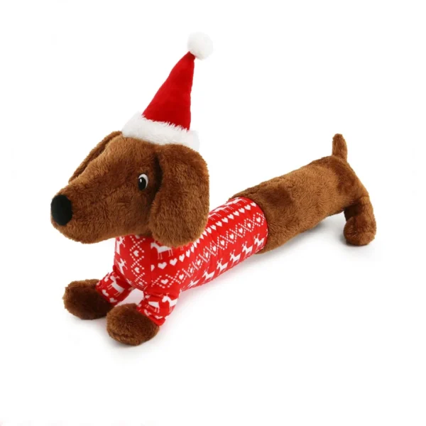 Ancol Dachshund Through The Snow Plush Christmas Dog Toy
