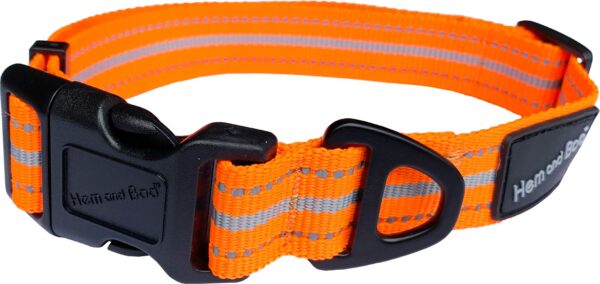 Orange Hem and Boo Sports Adjustable Dog Collar