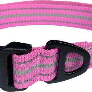 Pink Hem and Boo Sports Adjustable Dog Collar