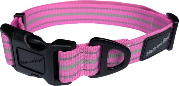 Pink Hem and Boo Sports Adjustable Dog Collar