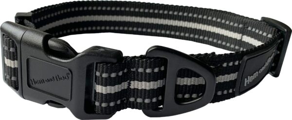 Black Hem and Boo Sports Adjustable Dog Collar