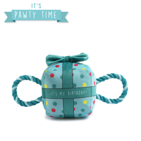 Ancol Small Blue 'It's My Birthday' Present Birthday Dog Toy