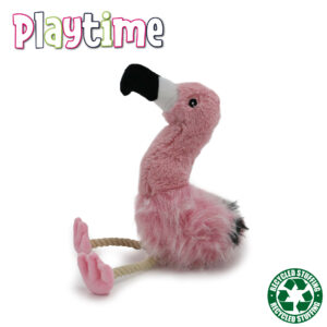 Ancol Fluffy Flamingo Plush Dog Toy