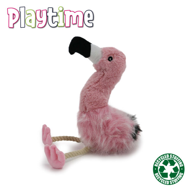 Ancol Fluffy Flamingo Plush Dog Toy