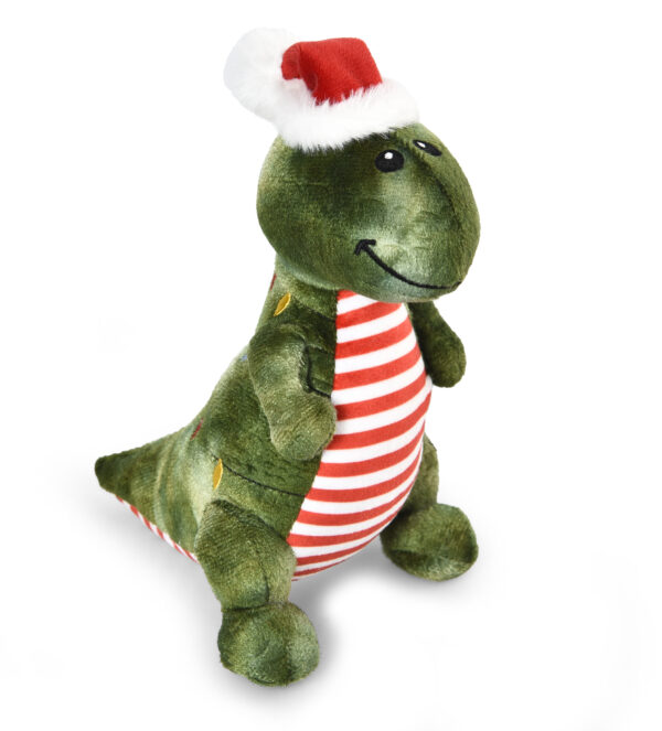 House of Paws Santa Dino Plush Christmas Dog Toy