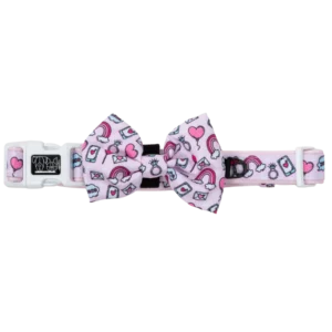 Big & Little Dogs Be Mine Valentines Print Adjustable Dog Collar
