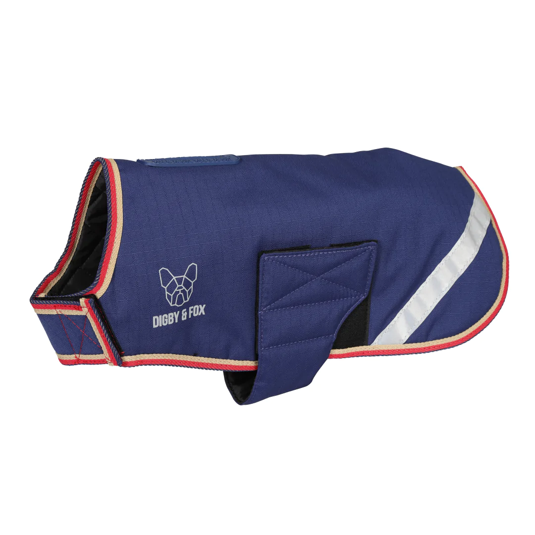 Digby Fox Waterproof Dog Coat Indigo