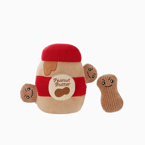 HugSmart Food Party Peanut Butter Jar Interactive Dog Toy