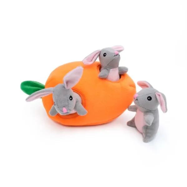 ZippyPaws Zippy Burrow Bunny 'n Carrot Interactive Dog Toy