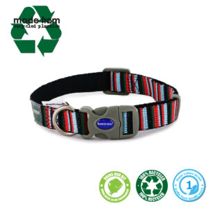 Ancol 'Made From' Navy Candy Stripe Dog Collar