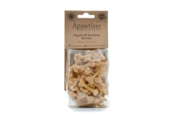 Apawtiser Apple & Banana Bones Vegan Dog Biscuits