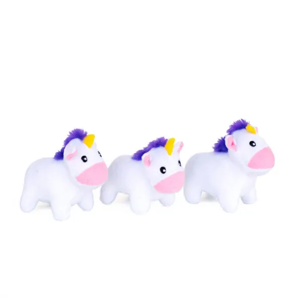 ZippyPaws Zippy Burrow Unicorns in Rainbow Interactive Dog Toy